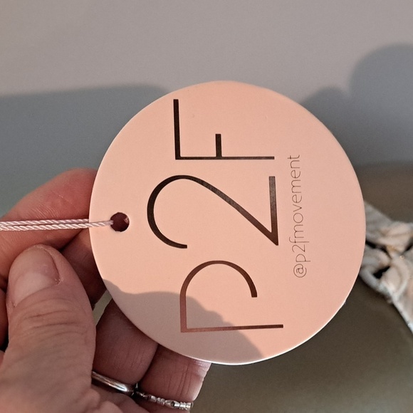 Power To The Flower 2 Pc Bikini With Flowered Top & Cream & Gold Striped Bottoms - Picture 4 of 9